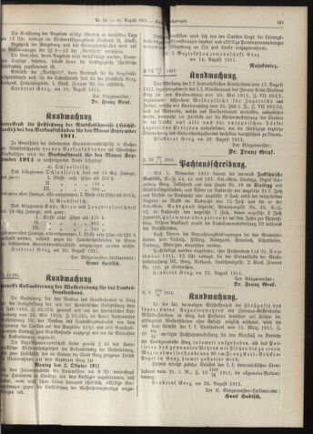 Amtsblatt der landesfürstlichen Hauptstadt Graz 19110831 Seite: 7