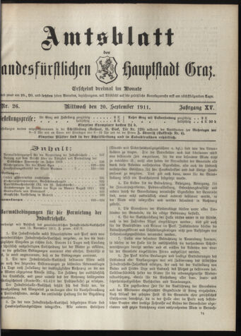 Amtsblatt der landesfürstlichen Hauptstadt Graz 19110920 Seite: 1