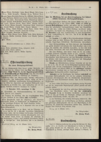 Amtsblatt der landesfürstlichen Hauptstadt Graz 19111020 Seite: 21