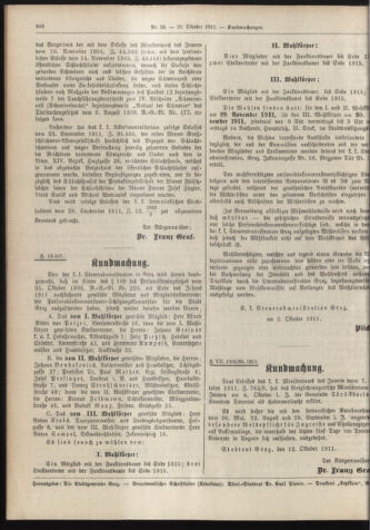 Amtsblatt der landesfürstlichen Hauptstadt Graz 19111020 Seite: 22