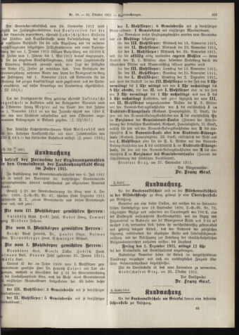 Amtsblatt der landesfürstlichen Hauptstadt Graz 19111031 Seite: 17