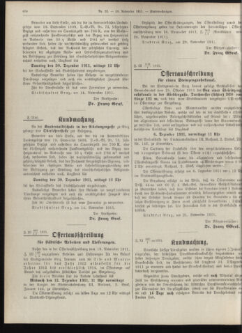 Amtsblatt der landesfürstlichen Hauptstadt Graz 19111130 Seite: 20