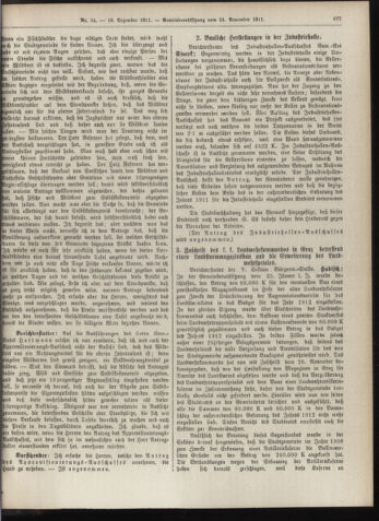 Amtsblatt der landesfürstlichen Hauptstadt Graz 19111210 Seite: 5