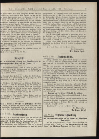 Amtsblatt der landesfürstlichen Hauptstadt Graz 19120120 Seite: 21