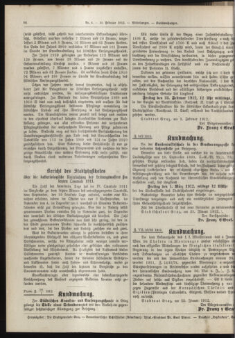 Amtsblatt der landesfürstlichen Hauptstadt Graz 19120210 Seite: 22