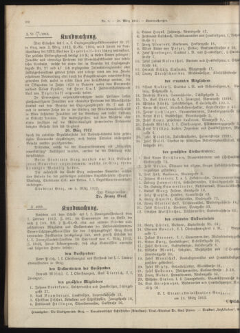 Amtsblatt der landesfürstlichen Hauptstadt Graz 19120320 Seite: 20