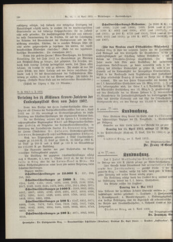 Amtsblatt der landesfürstlichen Hauptstadt Graz 19120410 Seite: 14