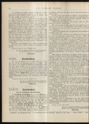 Amtsblatt der landesfürstlichen Hauptstadt Graz 19120820 Seite: 8