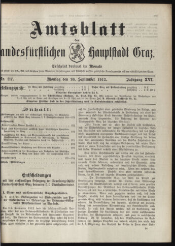 Amtsblatt der landesfürstlichen Hauptstadt Graz