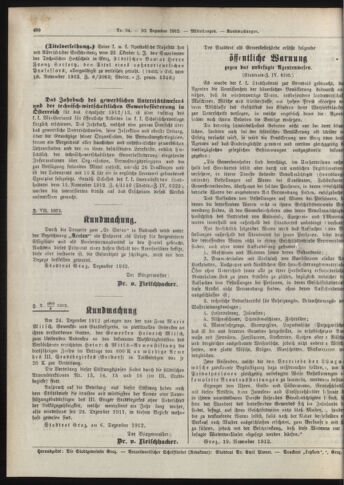 Amtsblatt der landesfürstlichen Hauptstadt Graz 19121210 Seite: 28