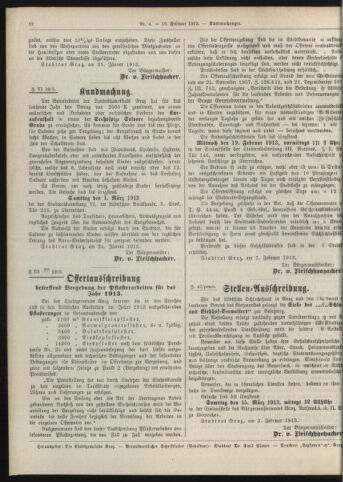 Amtsblatt der landesfürstlichen Hauptstadt Graz 19130210 Seite: 22