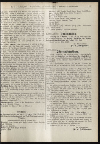 Amtsblatt der landesfürstlichen Hauptstadt Graz 19130310 Seite: 21