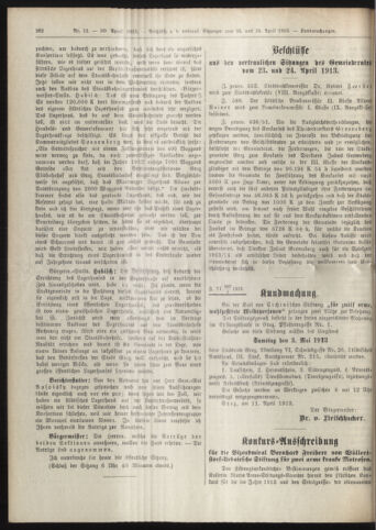 Amtsblatt der landesfürstlichen Hauptstadt Graz 19130430 Seite: 12