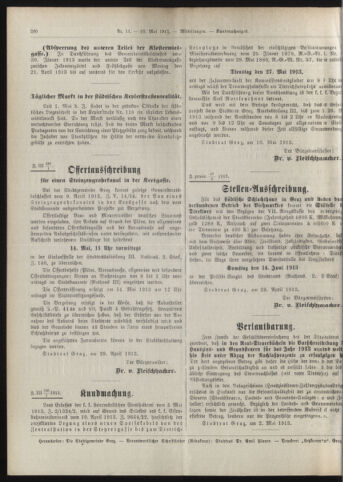 Amtsblatt der landesfürstlichen Hauptstadt Graz 19130510 Seite: 16