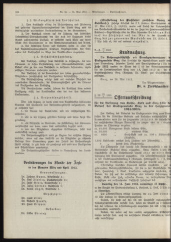 Amtsblatt der landesfürstlichen Hauptstadt Graz 19130531 Seite: 12