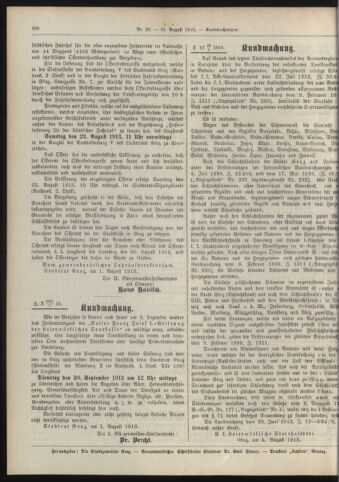 Amtsblatt der landesfürstlichen Hauptstadt Graz 19130810 Seite: 8