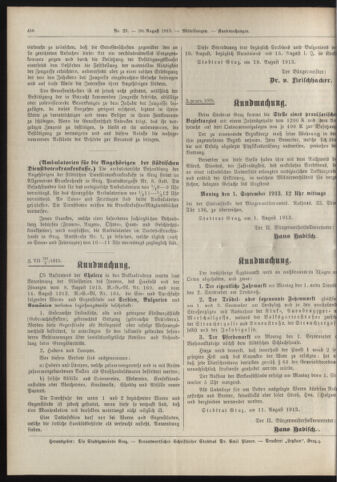 Amtsblatt der landesfürstlichen Hauptstadt Graz 19130820 Seite: 6