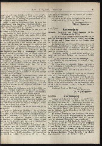 Amtsblatt der landesfürstlichen Hauptstadt Graz 19130831 Seite: 5