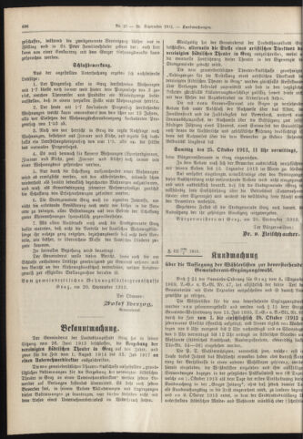 Amtsblatt der landesfürstlichen Hauptstadt Graz 19130930 Seite: 22