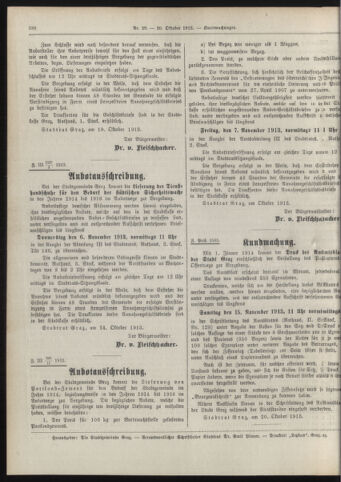 Amtsblatt der landesfürstlichen Hauptstadt Graz 19131020 Seite: 20