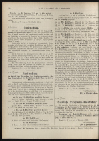 Amtsblatt der landesfürstlichen Hauptstadt Graz 19131110 Seite: 8