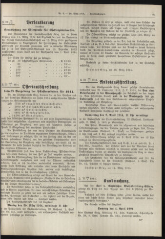 Amtsblatt der landesfürstlichen Hauptstadt Graz 19140320 Seite: 19