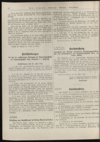 Amtsblatt der landesfürstlichen Hauptstadt Graz 19140630 Seite: 22