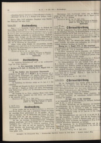 Amtsblatt der landesfürstlichen Hauptstadt Graz 19140720 Seite: 8