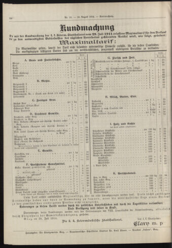 Amtsblatt der landesfürstlichen Hauptstadt Graz 19140820 Seite: 4