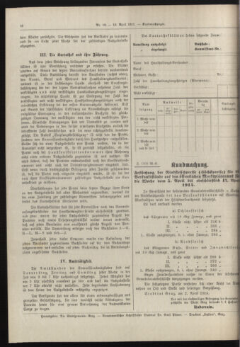 Amtsblatt der landesfürstlichen Hauptstadt Graz 19150410 Seite: 10