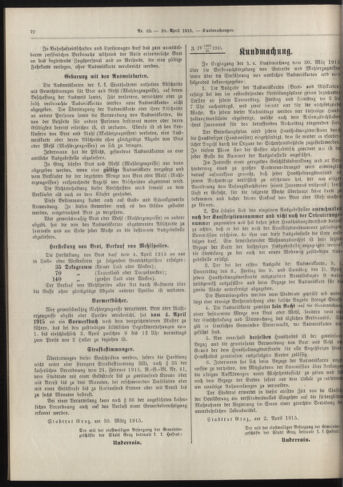 Amtsblatt der landesfürstlichen Hauptstadt Graz 19150410 Seite: 6