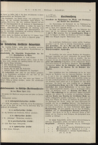 Amtsblatt der landesfürstlichen Hauptstadt Graz 19150510 Seite: 5