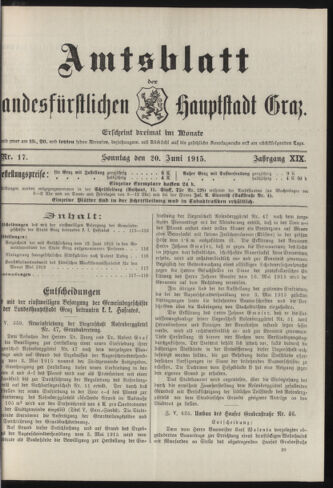 Amtsblatt der landesfürstlichen Hauptstadt Graz