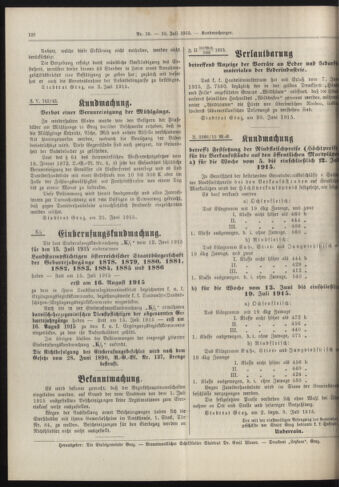 Amtsblatt der landesfürstlichen Hauptstadt Graz 19150710 Seite: 4