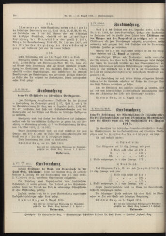 Amtsblatt der landesfürstlichen Hauptstadt Graz 19150810 Seite: 4