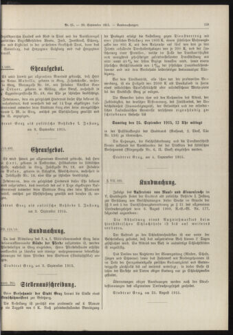 Amtsblatt der landesfürstlichen Hauptstadt Graz 19150910 Seite: 7