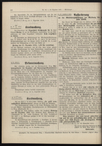 Amtsblatt der landesfürstlichen Hauptstadt Graz 19151210 Seite: 4