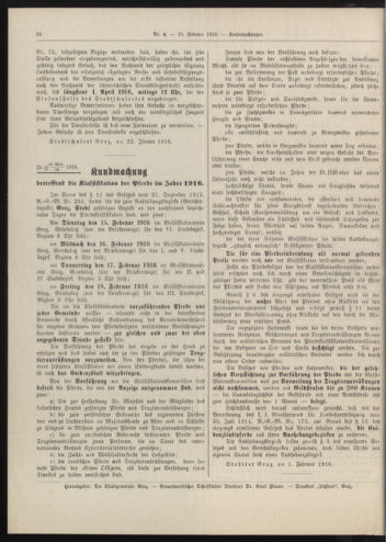 Amtsblatt der landesfürstlichen Hauptstadt Graz 19160210 Seite: 6