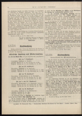 Amtsblatt der landesfürstlichen Hauptstadt Graz 19160430 Seite: 4