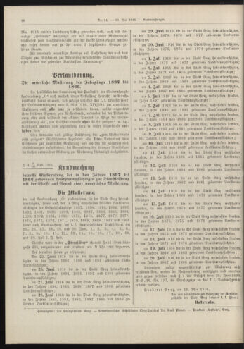 Amtsblatt der landesfürstlichen Hauptstadt Graz 19160520 Seite: 6