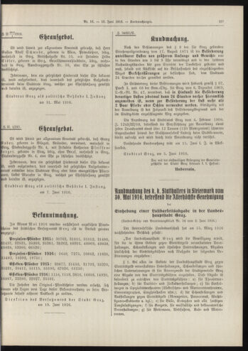 Amtsblatt der landesfürstlichen Hauptstadt Graz 19160610 Seite: 5