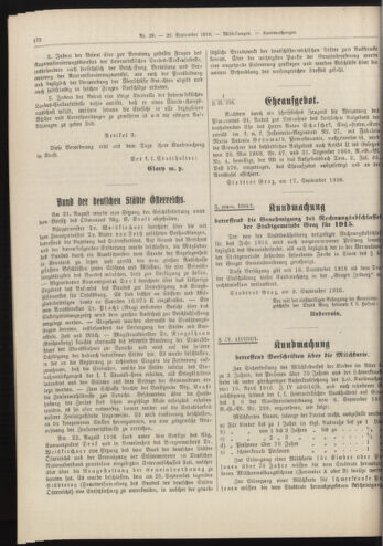 Amtsblatt der landesfürstlichen Hauptstadt Graz 19160920 Seite: 4