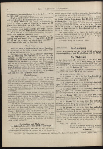 Amtsblatt der landesfürstlichen Hauptstadt Graz 19170210 Seite: 6