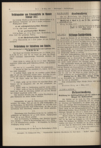 Amtsblatt der landesfürstlichen Hauptstadt Graz 19170320 Seite: 6