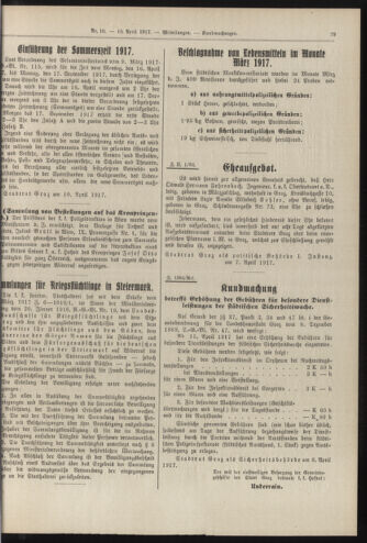 Amtsblatt der landesfürstlichen Hauptstadt Graz 19170410 Seite: 5