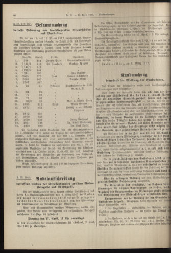 Amtsblatt der landesfürstlichen Hauptstadt Graz 19170410 Seite: 6