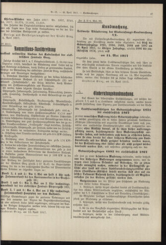 Amtsblatt der landesfürstlichen Hauptstadt Graz 19170420 Seite: 5