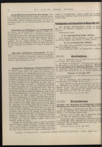 Amtsblatt der landesfürstlichen Hauptstadt Graz 19170620 Seite: 8