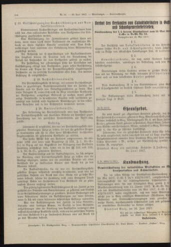 Amtsblatt der landesfürstlichen Hauptstadt Graz 19170630 Seite: 6