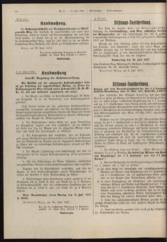 Amtsblatt der landesfürstlichen Hauptstadt Graz 19170710 Seite: 8